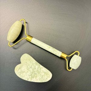 Green Jade Sculpting Set (Roller + Gua Sha)
