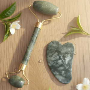 Green Jade Sculpting Set (Roller + Gua Sha)