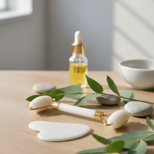 White Crystal Sculpting Set (Roller + Gua Sha)